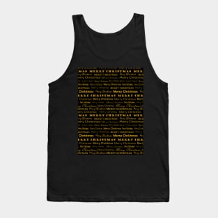 Golden Mery Christmas pattern Tank Top